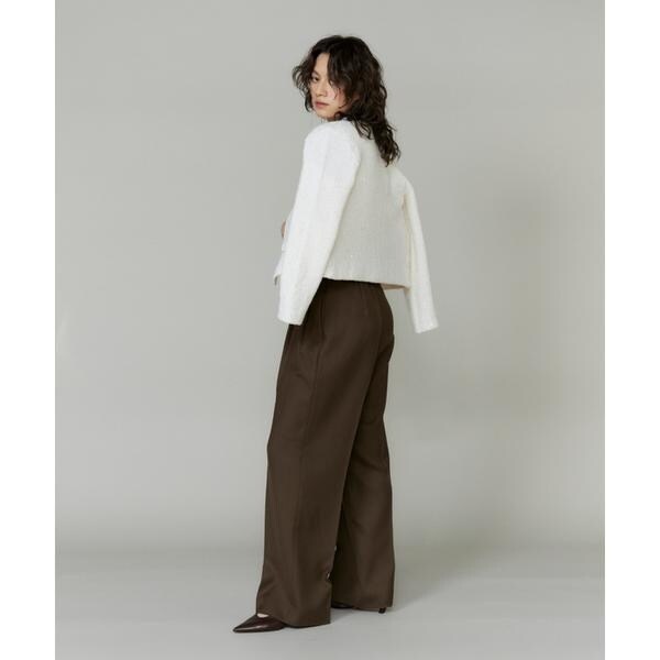 イネド（INED）/《大きいサイズ》ツイード風ニットカーディガン