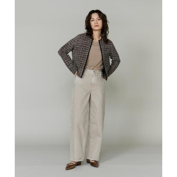 イネド（INED）/《大きいサイズ》ツイード風ニットカーディガン