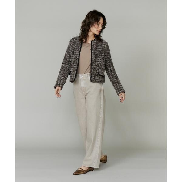 イネド（INED）/《大きいサイズ》ツイード風ニットカーディガン