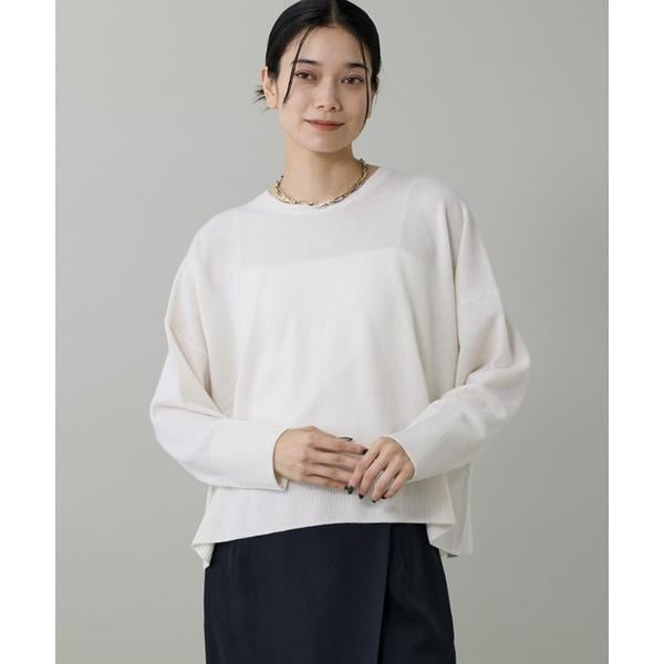 イネド（INED）/《大きいサイズ》クルーネックプルオーバーニット