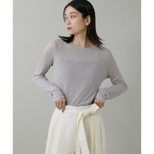 イネド（INED）/《大きいサイズ》クルーネックテレコカットソー