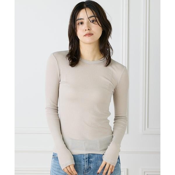 イネド（INED）/《大きいサイズ》クルーネックテレコカットソー