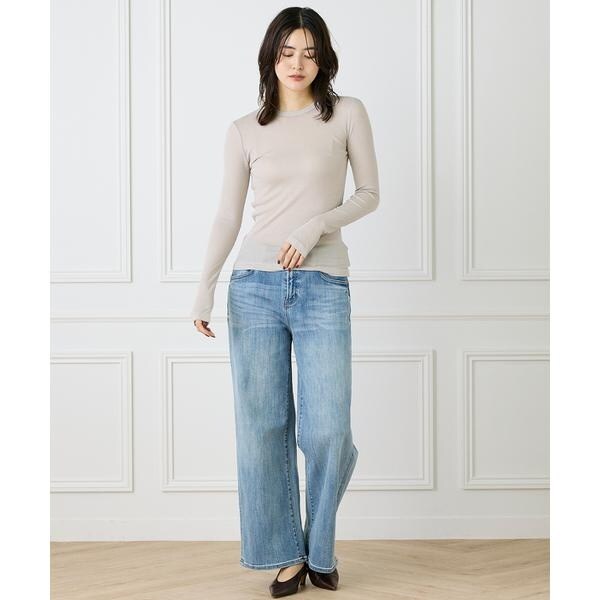 イネド（INED）/《大きいサイズ》クルーネックテレコカットソー