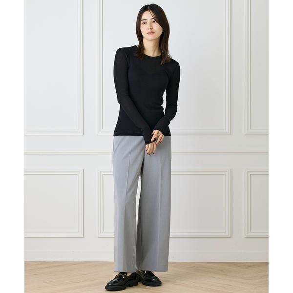 イネド（INED）/《大きいサイズ》クルーネックテレコカットソー