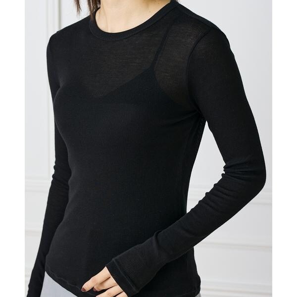 イネド（INED）/《大きいサイズ》クルーネックテレコカットソー