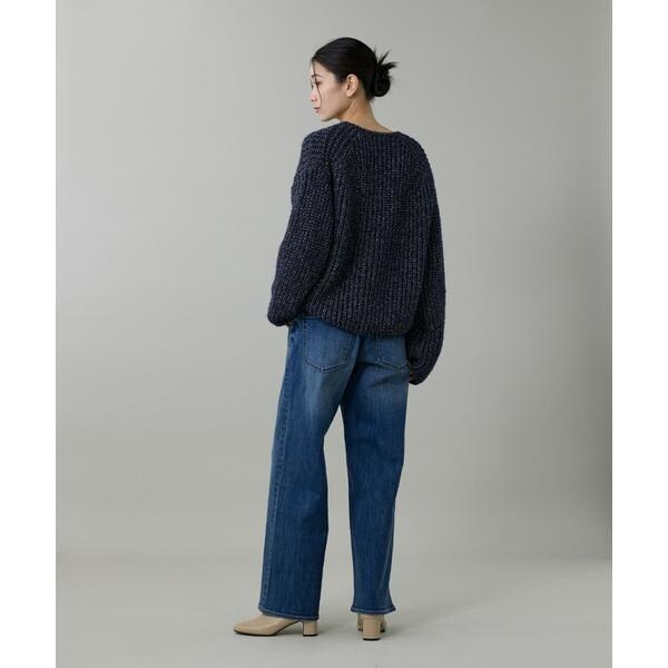 イネド（INED）/《大きいサイズ》片畦クルーネックカーディガン