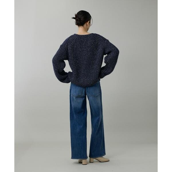 イネド（INED）/《大きいサイズ》片畦クルーネックカーディガン