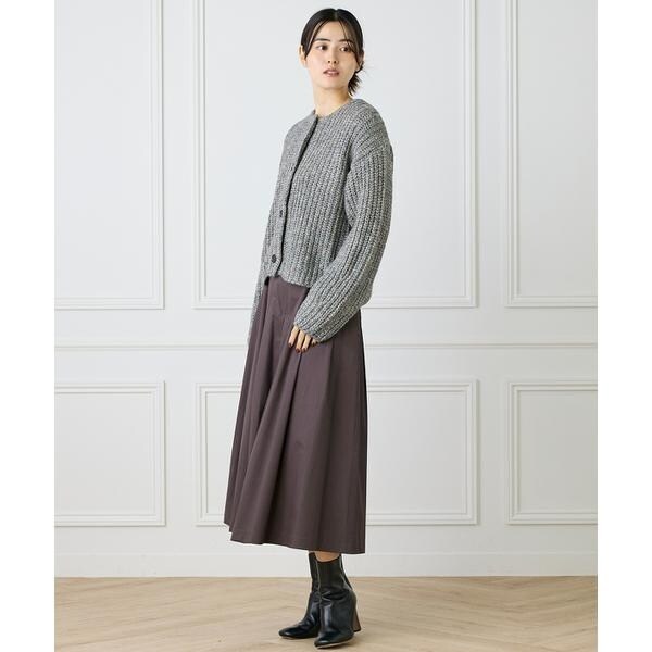 イネド（INED）/《大きいサイズ》片畦クルーネックカーディガン