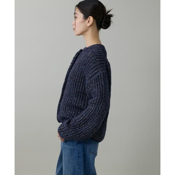 イネド（INED）/《大きいサイズ》片畦クルーネックカーディガン