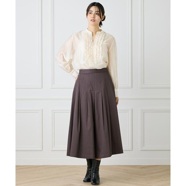 イネド（INED）/《大きいサイズ》ラッフルブラウス