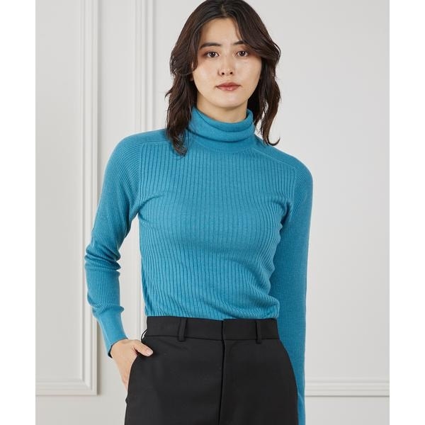 イネド（INED）/《大きいサイズ》リブタートルニット《Cuoo》