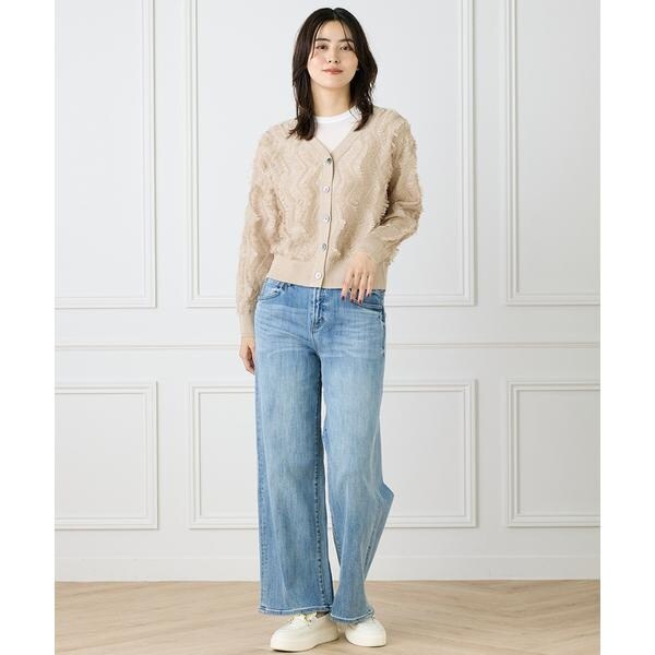 イネド（INED）/《大きいサイズ》フリンジVネックカーディガン