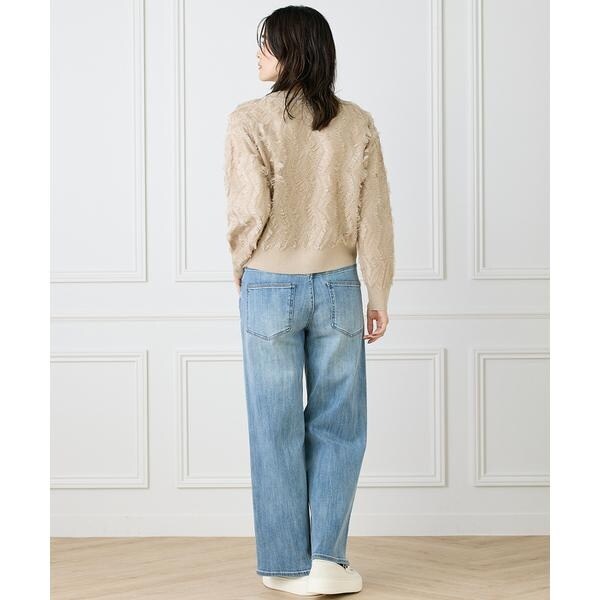 イネド（INED）/《大きいサイズ》フリンジVネックカーディガン