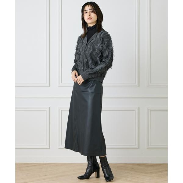 イネド（INED）/《大きいサイズ》フリンジVネックカーディガン