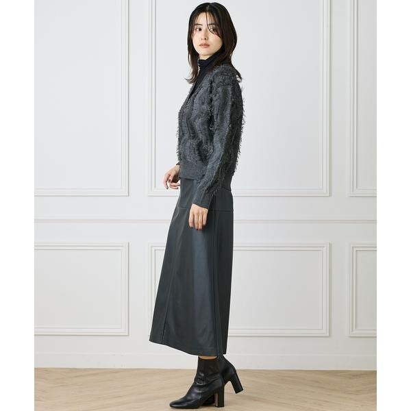 イネド（INED）/《大きいサイズ》フリンジVネックカーディガン