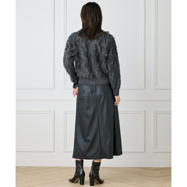 イネド（INED）/《大きいサイズ》フリンジVネックカーディガン