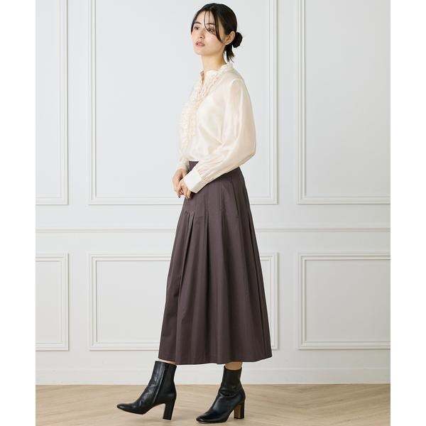 イネド（INED）/《大きいサイズ》タックプリーツスカート
