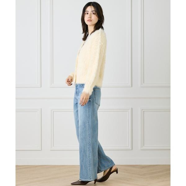 イネド（INED）/Vネックファーカーディガン《YVON》