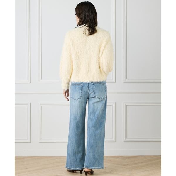 イネド（INED）/Vネックファーカーディガン《YVON》