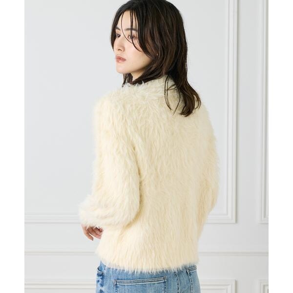 イネド（INED）/Vネックファーカーディガン《YVON》