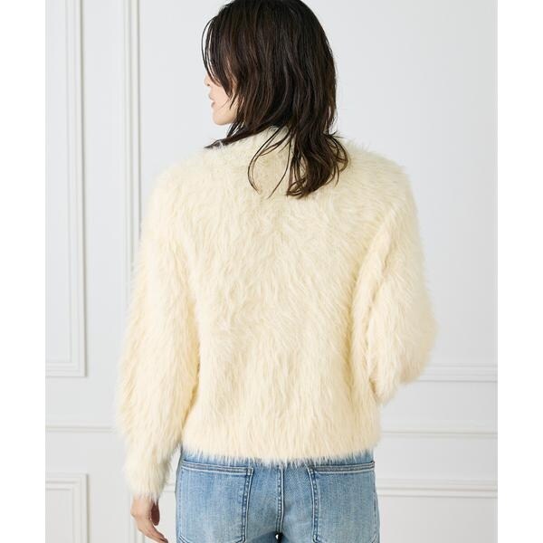 イネド（INED）/Vネックファーカーディガン《YVON》