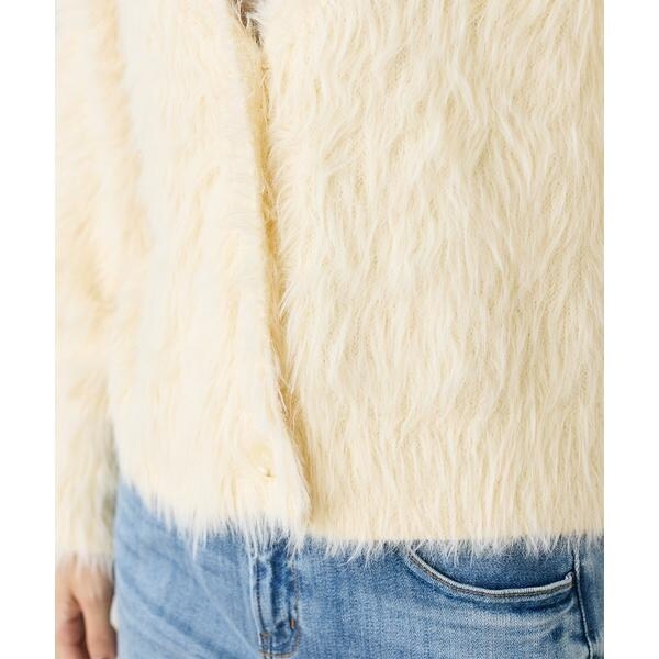 イネド（INED）/Vネックファーカーディガン《YVON》