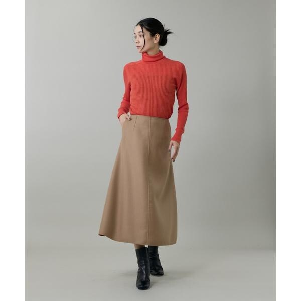 イネド（INED）/《大きいサイズ》ダブルフェイスAラインスカート