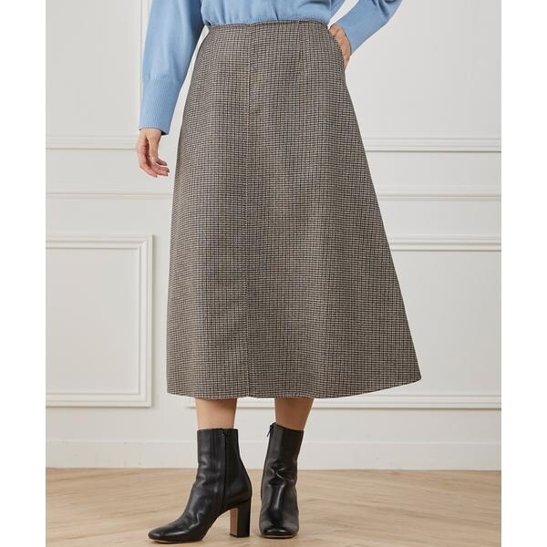 イネド（INED）/《大きいサイズ》ダブルフェイスAラインスカート