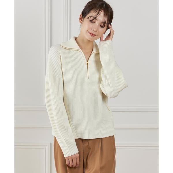 イネド（INED）/《大きいサイズ》ハーフジッププルオーバーニット