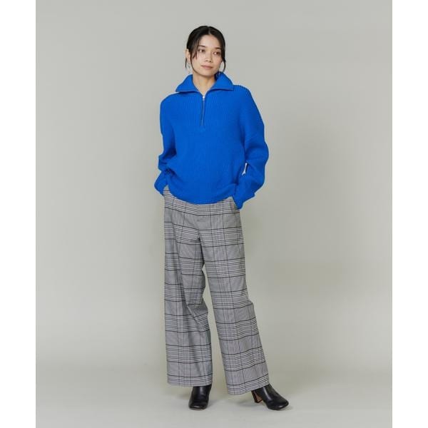 イネド（INED）/《大きいサイズ》ハーフジッププルオーバーニット