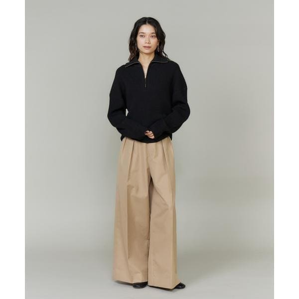 イネド（INED）/《大きいサイズ》ハーフジッププルオーバーニット