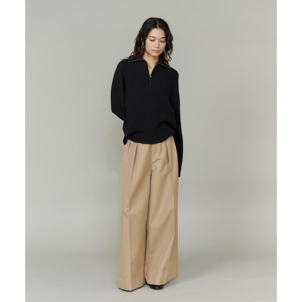 イネド（INED）/《大きいサイズ》ハーフジッププルオーバーニット