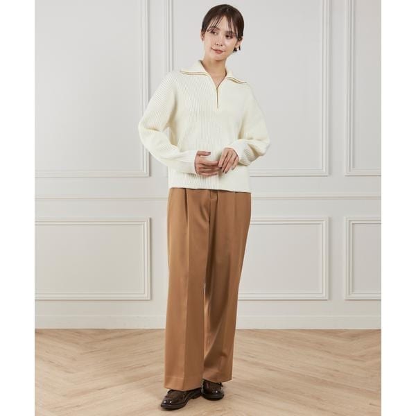 イネド（INED）/《大きいサイズ》ハーフジッププルオーバーニット