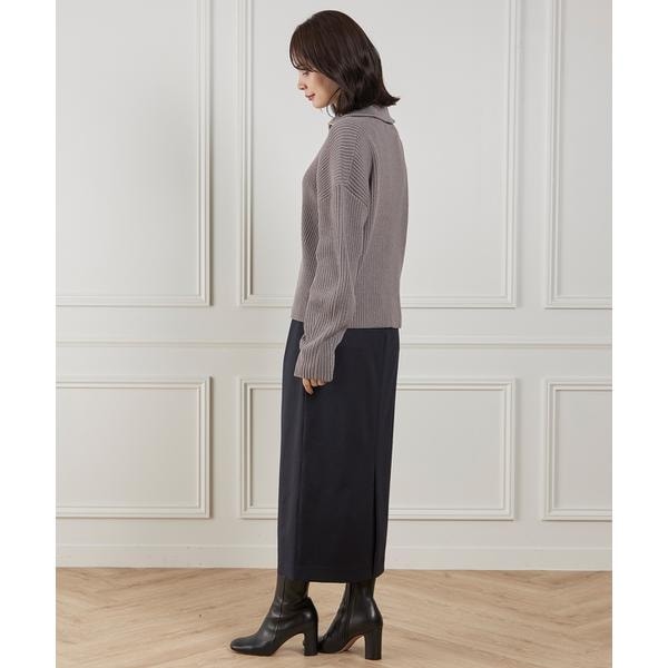 イネド（INED）/《大きいサイズ》ハーフジッププルオーバーニット