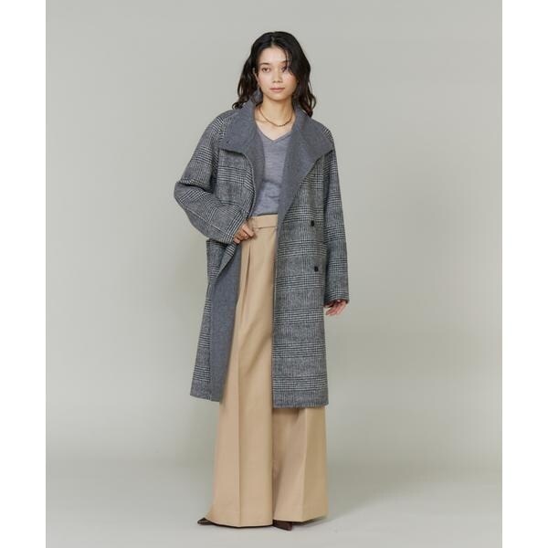 イネド（INED）/《大きいサイズ》スタンドカラーコート