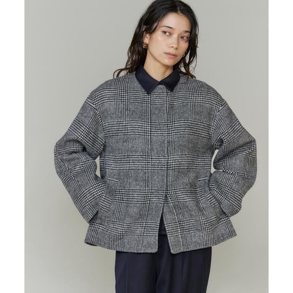 イネド（INED）/《大きいサイズ》ノーカラーショートコート