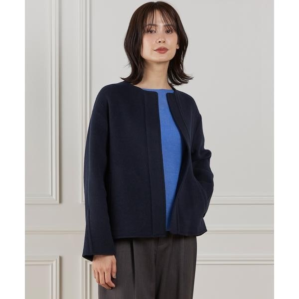 イネド（INED）/《大きいサイズ》ノーカラーショートコート