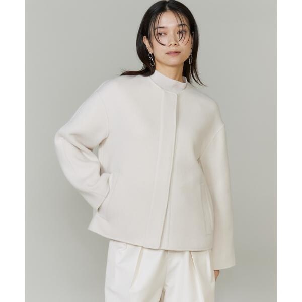イネド（INED）/《大きいサイズ》ノーカラーショートコート