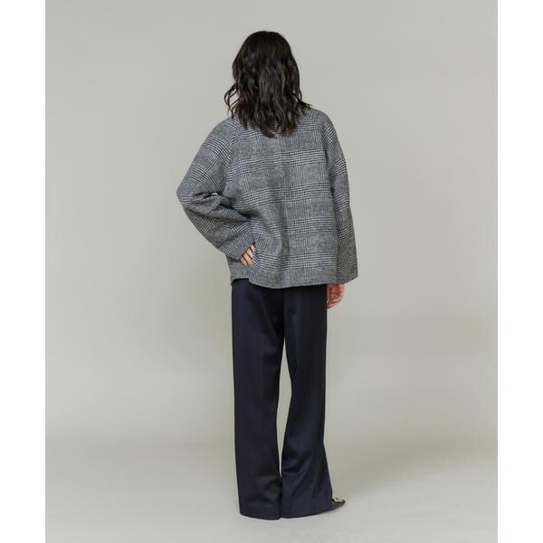 イネド（INED）/《大きいサイズ》ノーカラーショートコート