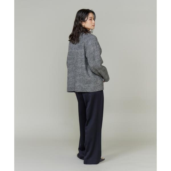 イネド（INED）/《大きいサイズ》ノーカラーショートコート