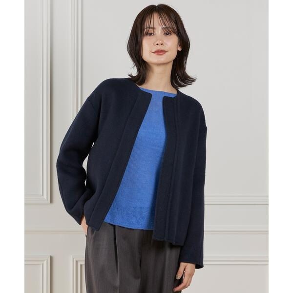 イネド（INED）/《大きいサイズ》ノーカラーショートコート