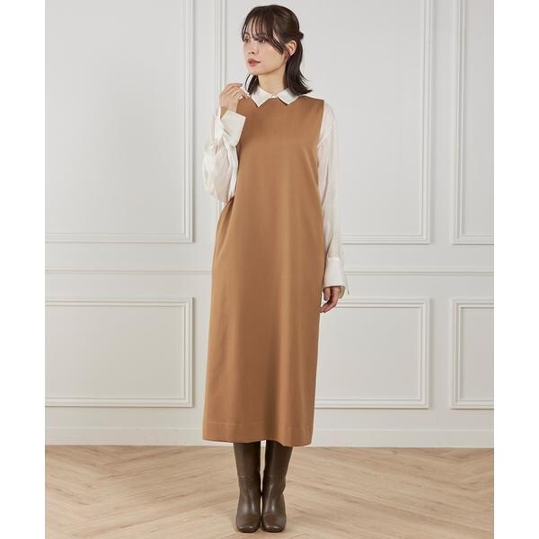 イネド（INED）/《大きいサイズ》ボートネックワンピース