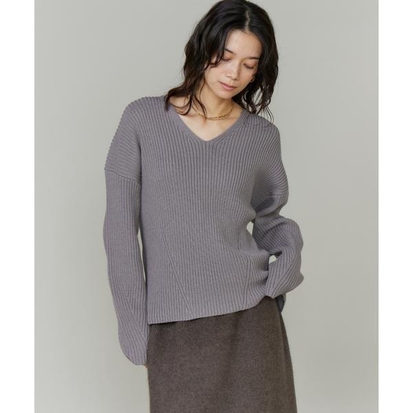 イネド（INED）/《大きいサイズ》Vネックプルオーバーニット