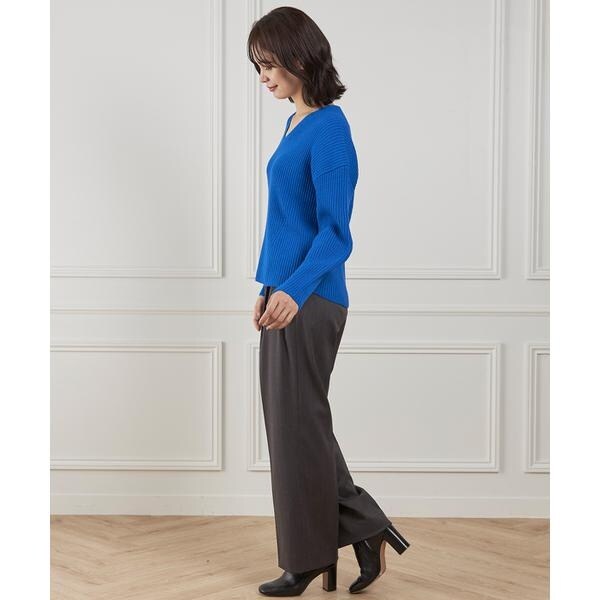 イネド（INED）/《大きいサイズ》Vネックプルオーバーニット