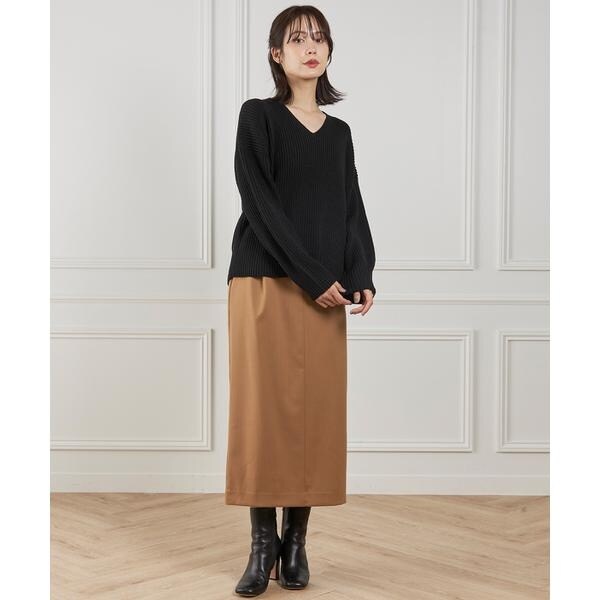イネド（INED）/《大きいサイズ》Vネックプルオーバーニット