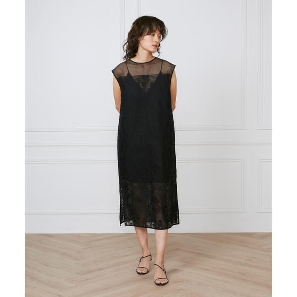 イネド（INED）/《大きいサイズ》オーガンジーワンピース《la veille by SUPERIOR CLOSET》