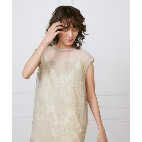 イネド（INED）/《大きいサイズ》オーガンジーワンピース《la veille by SUPERIOR CLOSET》
