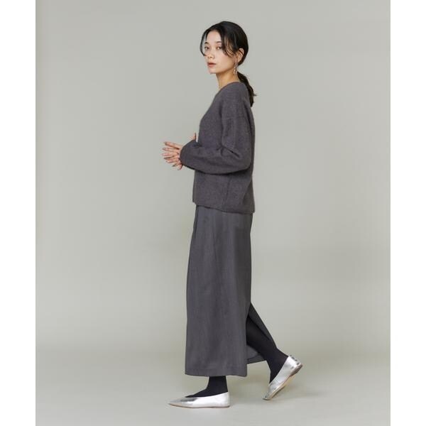 イネド（INED）/《大きいサイズ》チャイニーズラクーンVネックニット