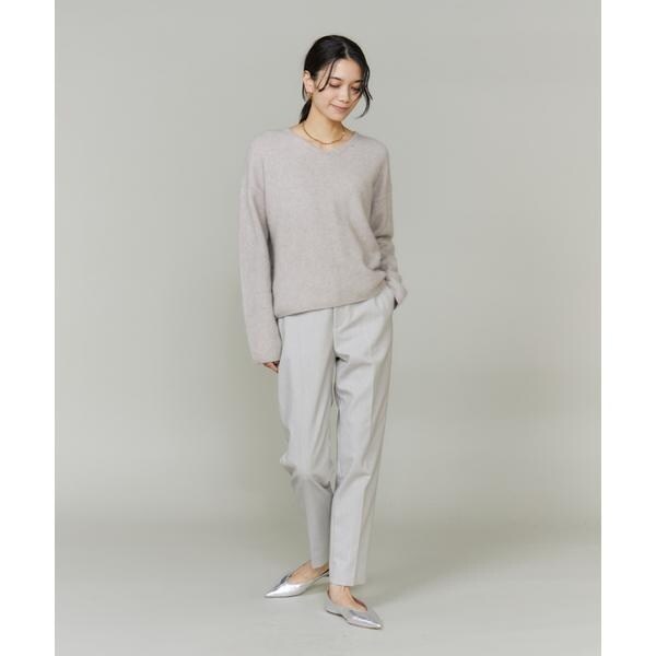 イネド（INED）/《大きいサイズ》チャイニーズラクーンVネックニット