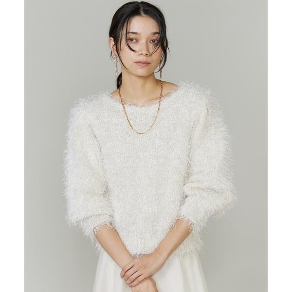 イネド（INED）/《大きいサイズ》シャギーヤーンニットプルオーバー